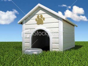 An illustration of a dog house